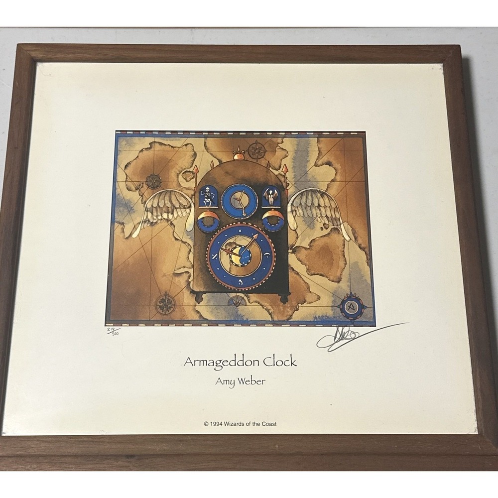 Wizards of the Coast MTG Art Print Armageddon Clock Amy Weber Signed #'d Giclée